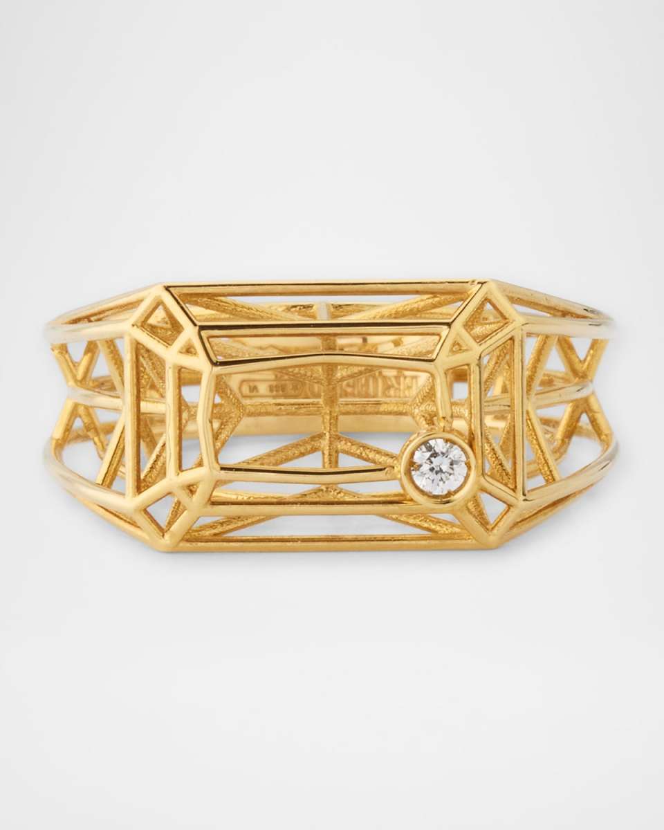 18K Yellow Gold Ink Even Statement Ring